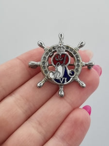 1930s King George VI Ships Wheel Coronation Brooch