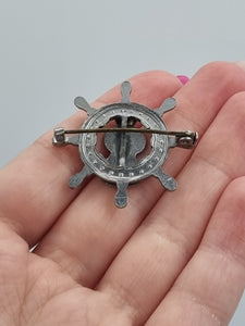 1930s King George VI Ships Wheel Coronation Brooch