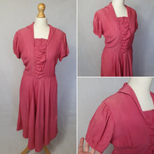 Load image into Gallery viewer, 1940s Bubblegum Pink Dress With Front Ruching

